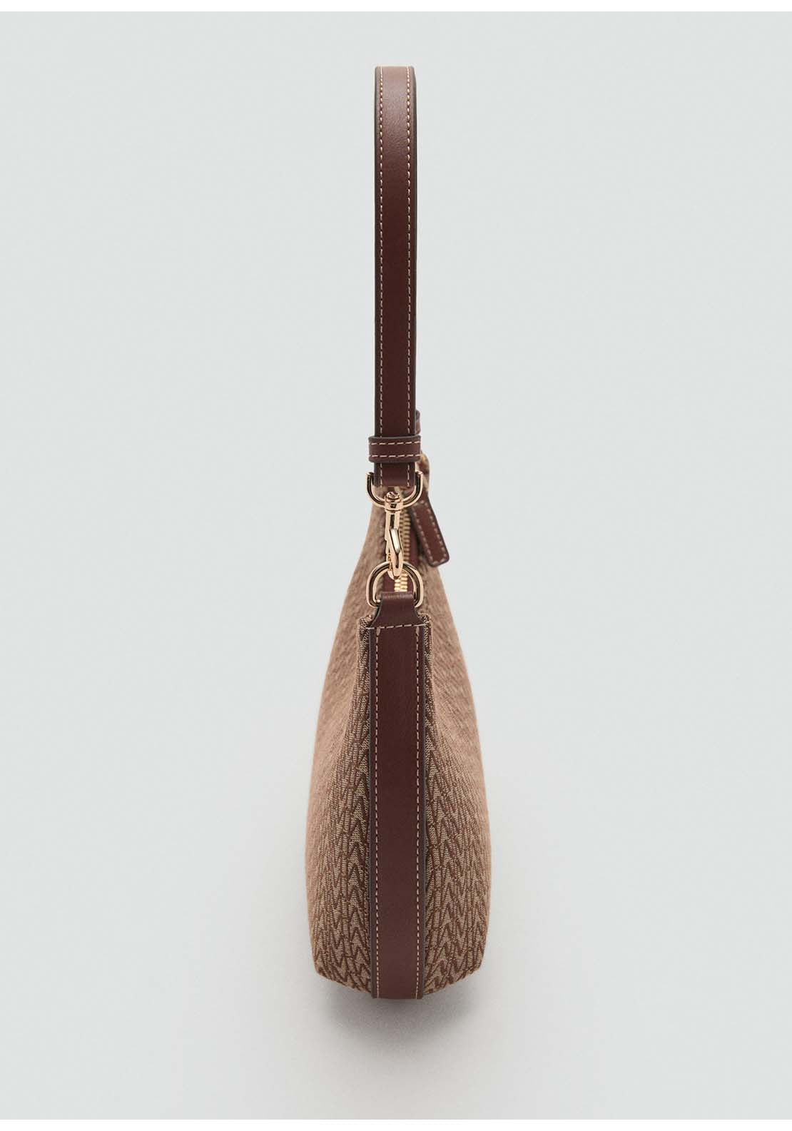 Shoulder Bag With Printed Logo - Brown