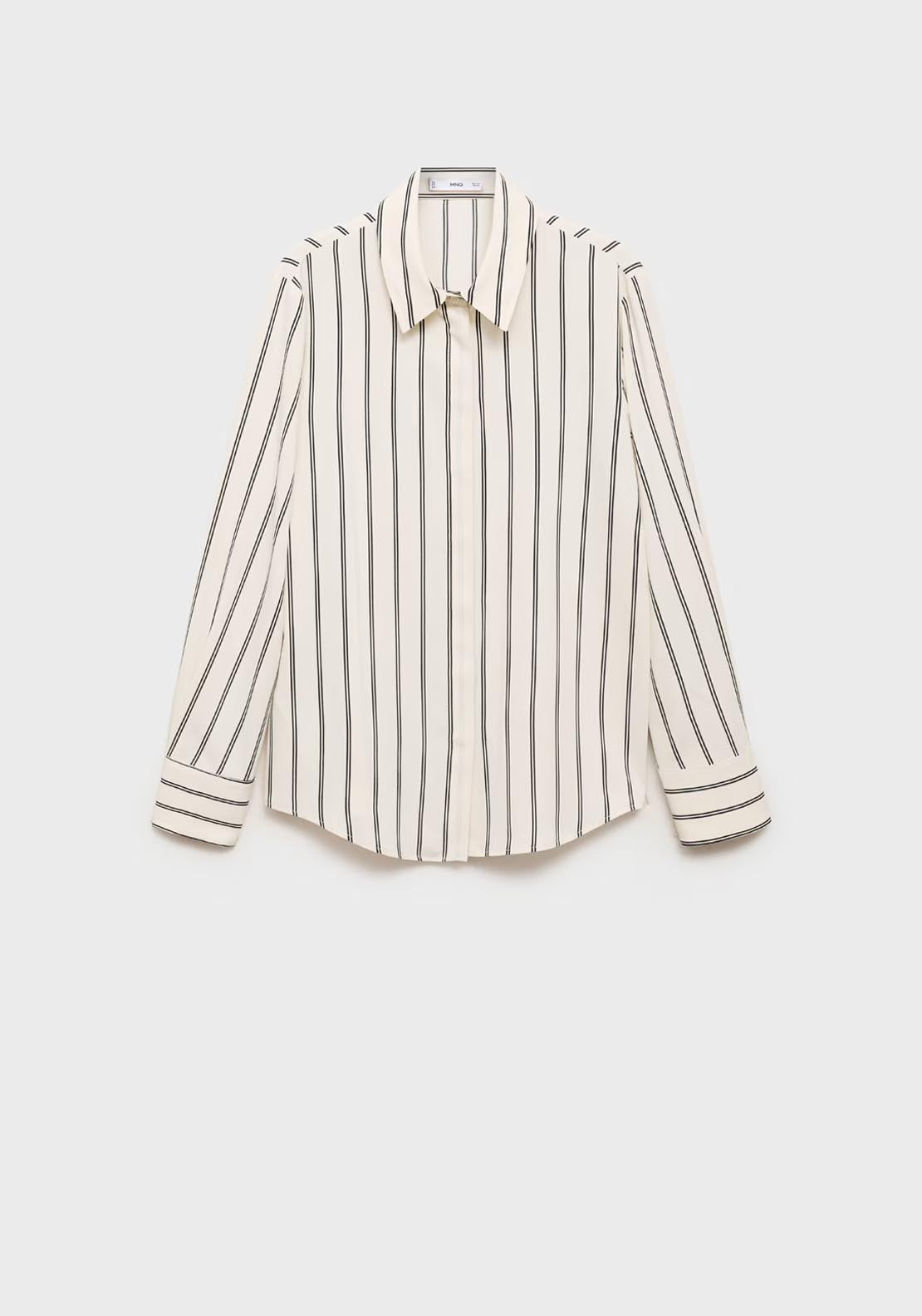 Mango Fluid Long Sleeved Blouse - Beige 5 Shaws Department Stores