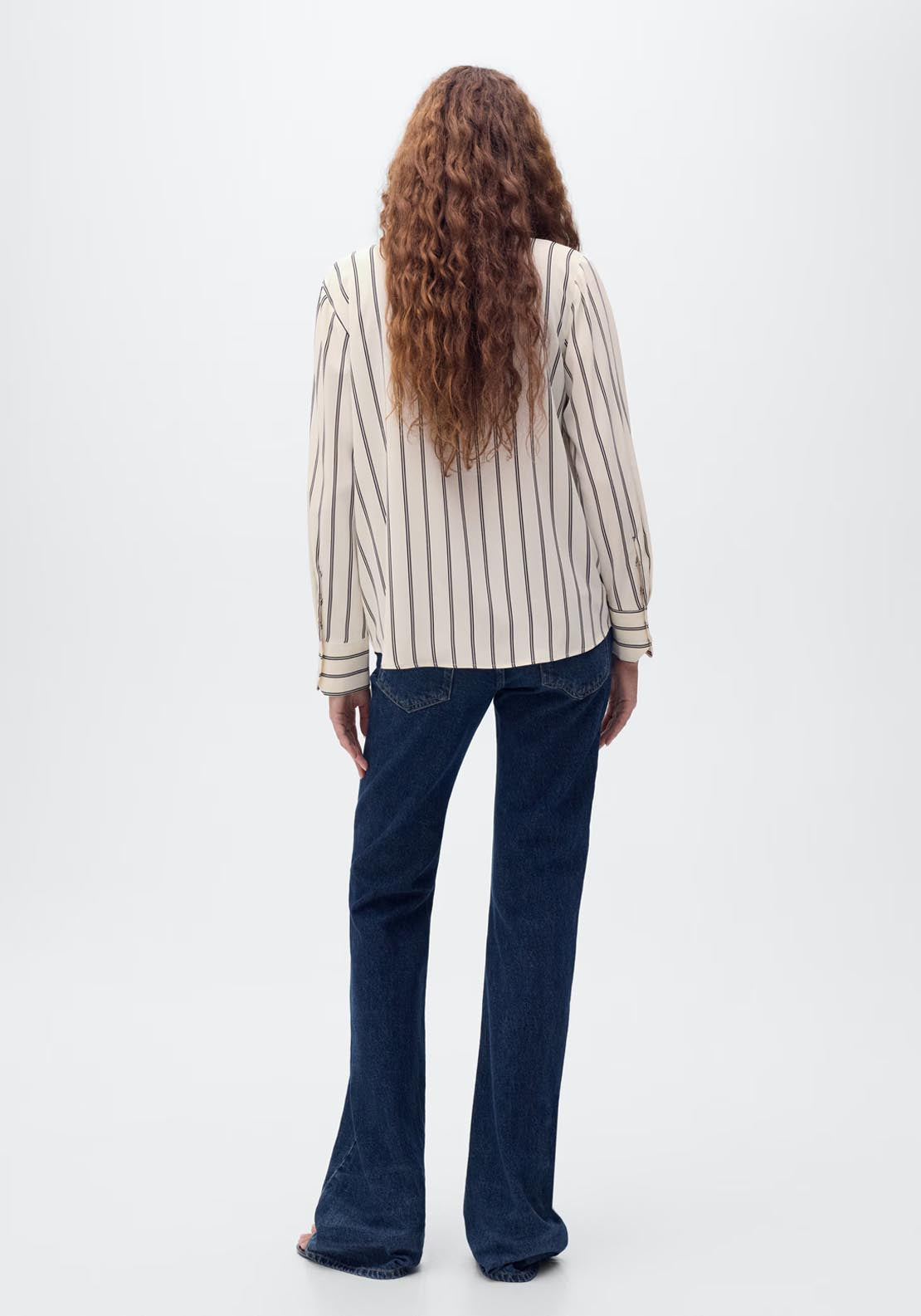 Mango Fluid Long Sleeved Blouse - Beige 2 Shaws Department Stores