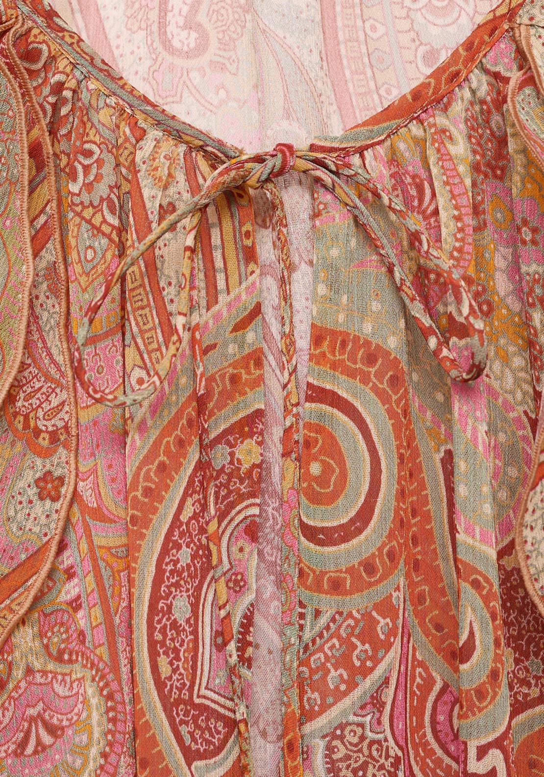 Mango Ruffles Printed Blouse - Brown 4 Shaws Department Stores
