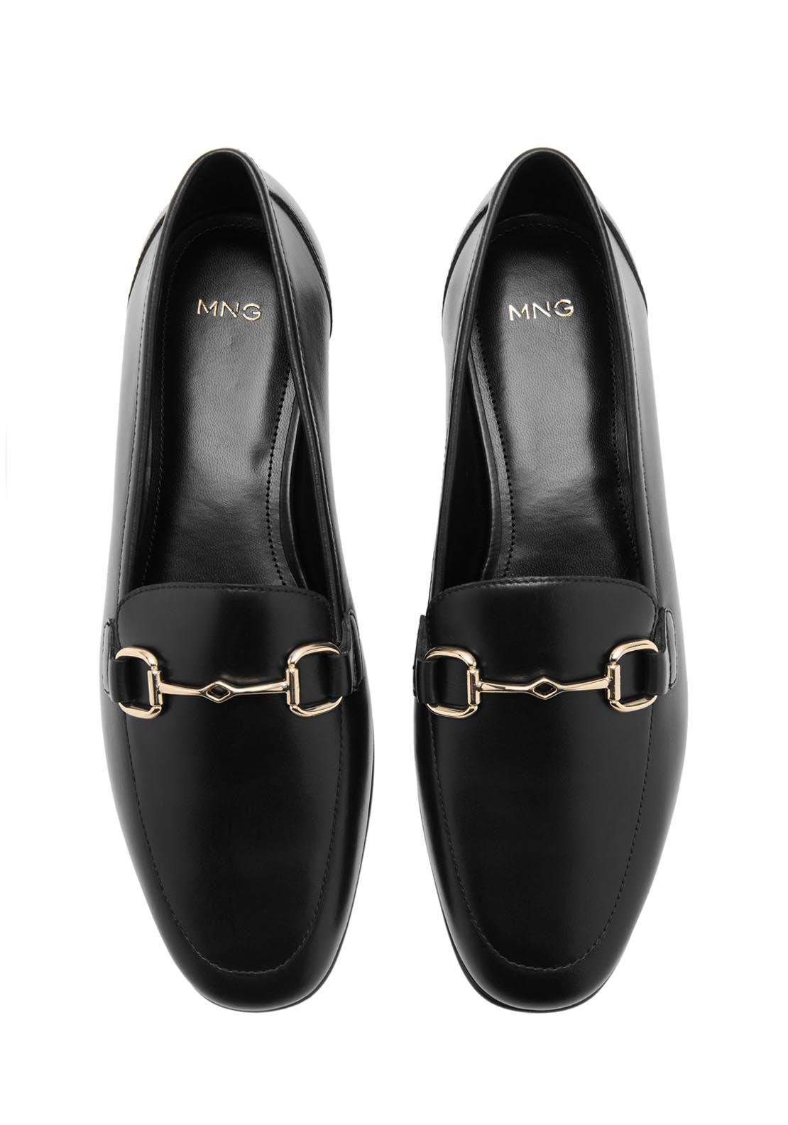 Mango Buckle Leather Moccasins - Black 5 Shaws Department Stores