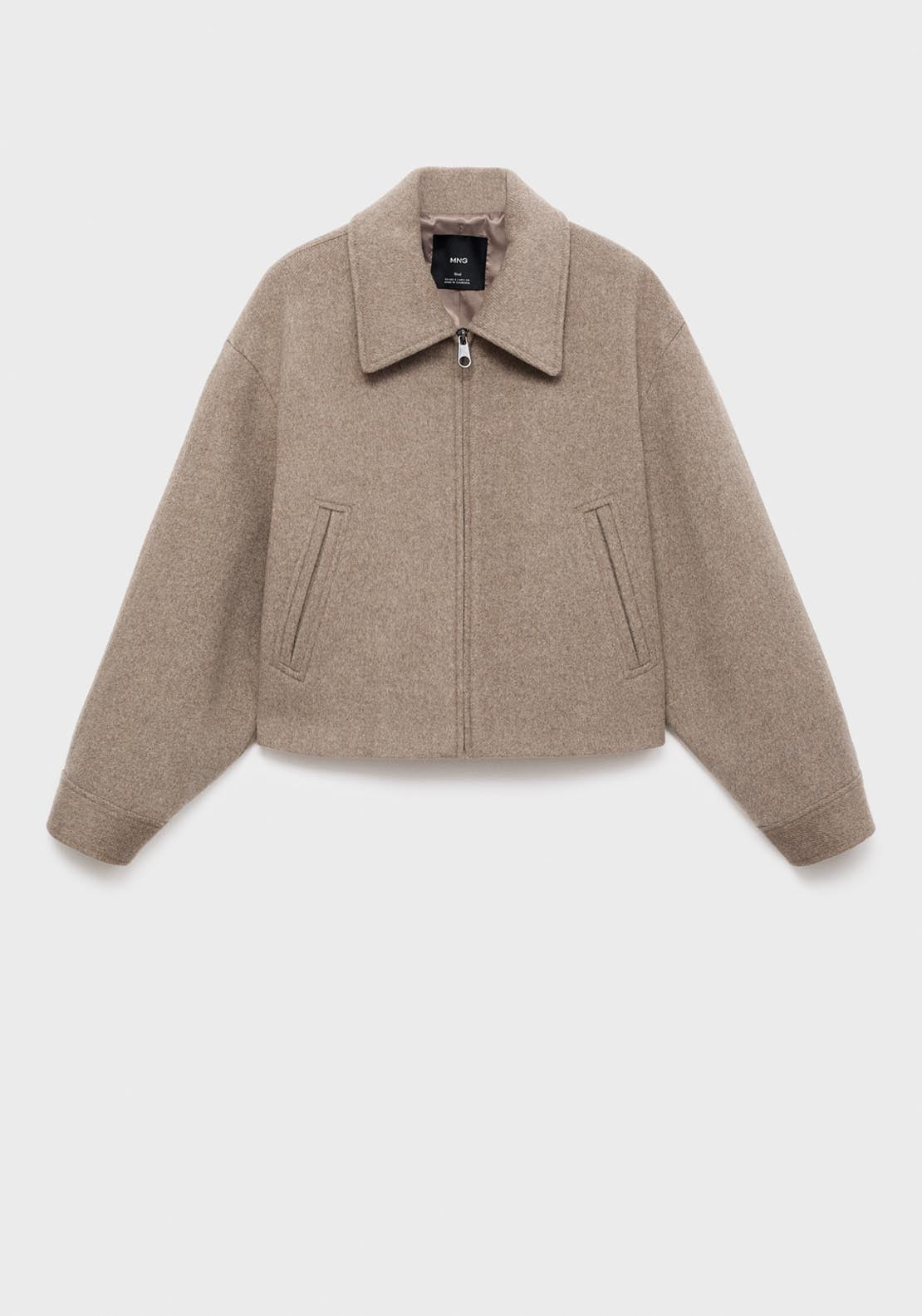 Mango Wool Bomber Jacket - Brown 7 Shaws Department Stores