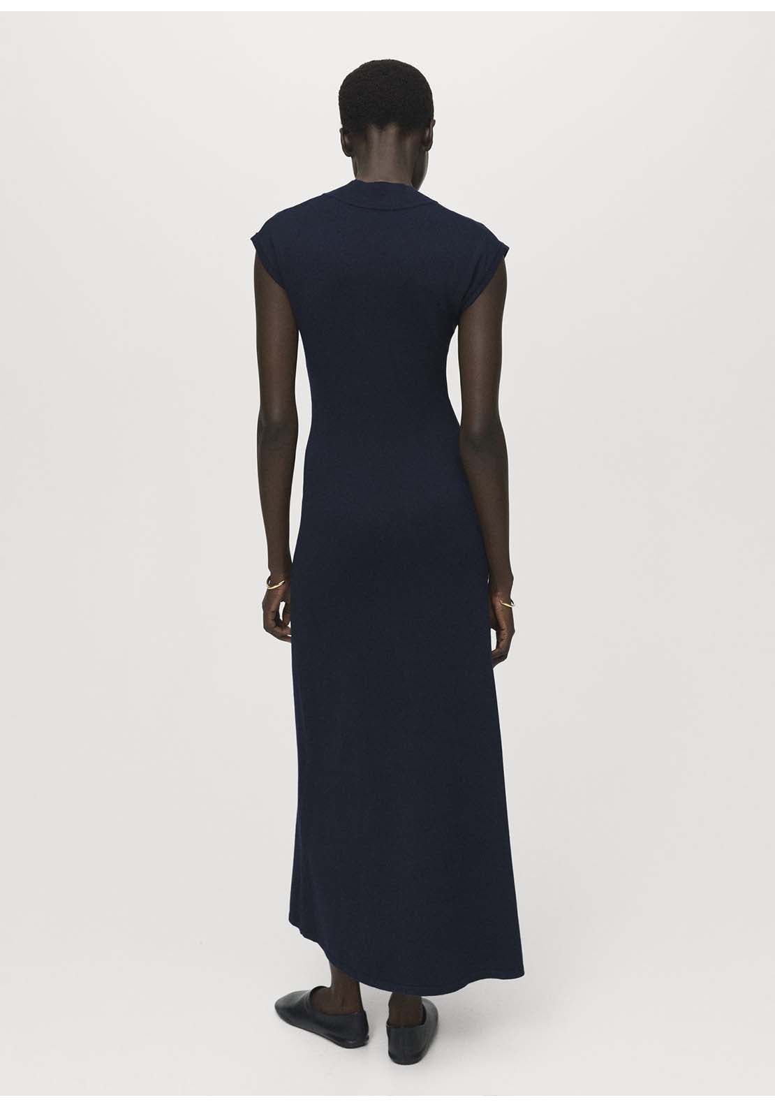 Perkins Neck Knitted Dress - Burgundy Shaws Perkins Neck Knitted Dress - Burgundy Shaws