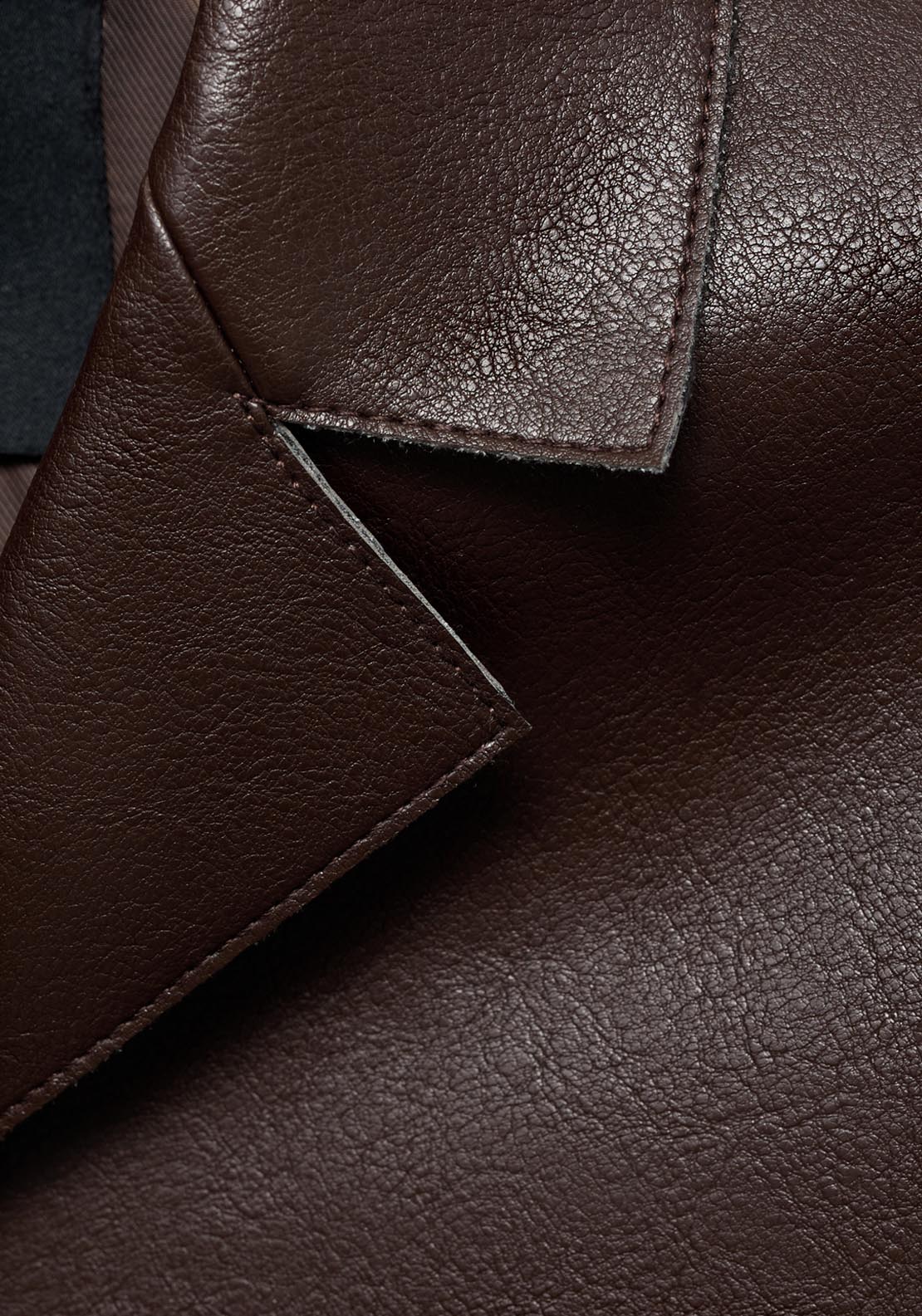 Mango Leather Effect Jacket With Pockets - Brown 5 Shaws Department Stores