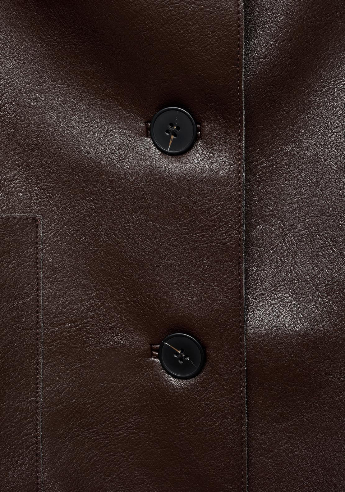 Mango Leather Effect Jacket With Pockets - Brown 4 Shaws Department Stores