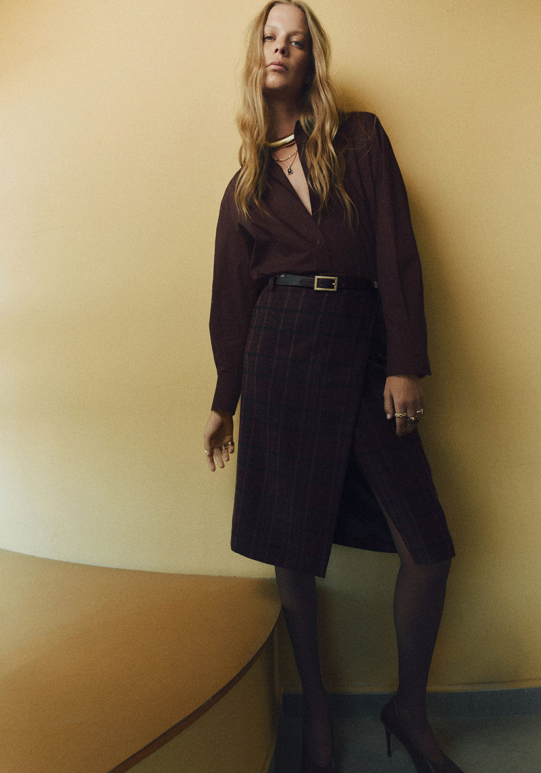 Oversize Poplin Shirt - Brown