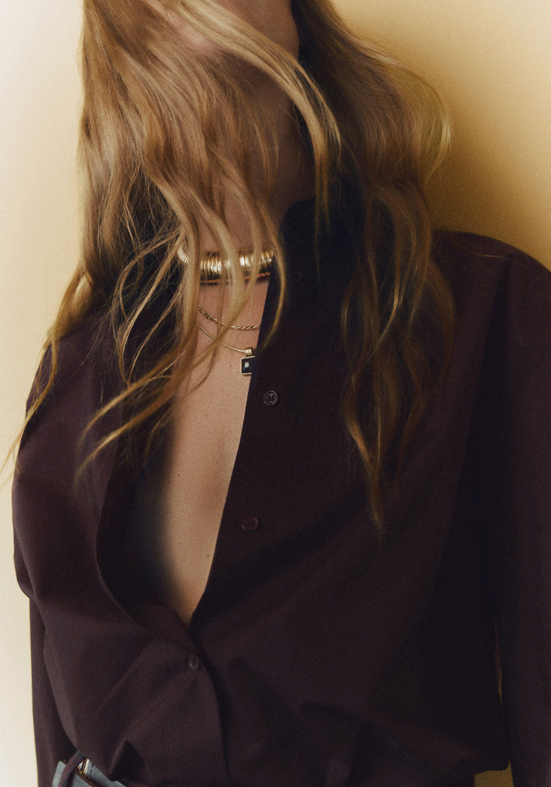 Oversize Poplin Shirt - Brown