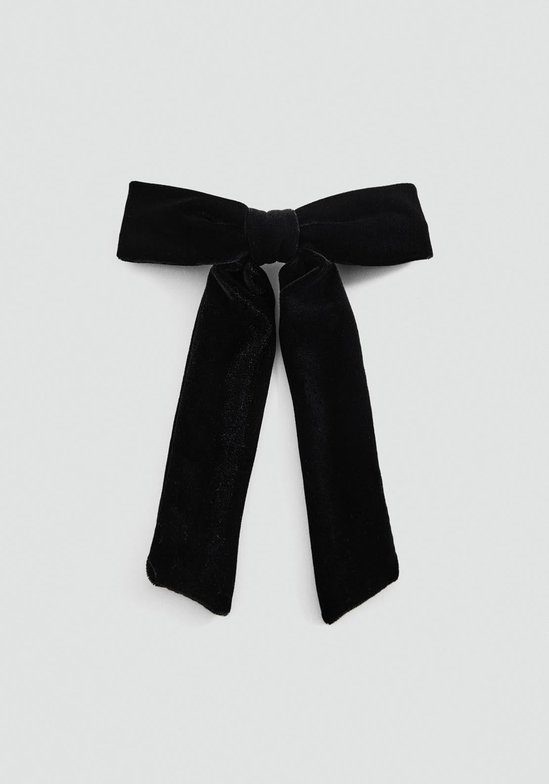 Velvet Bow Hairclip - Black