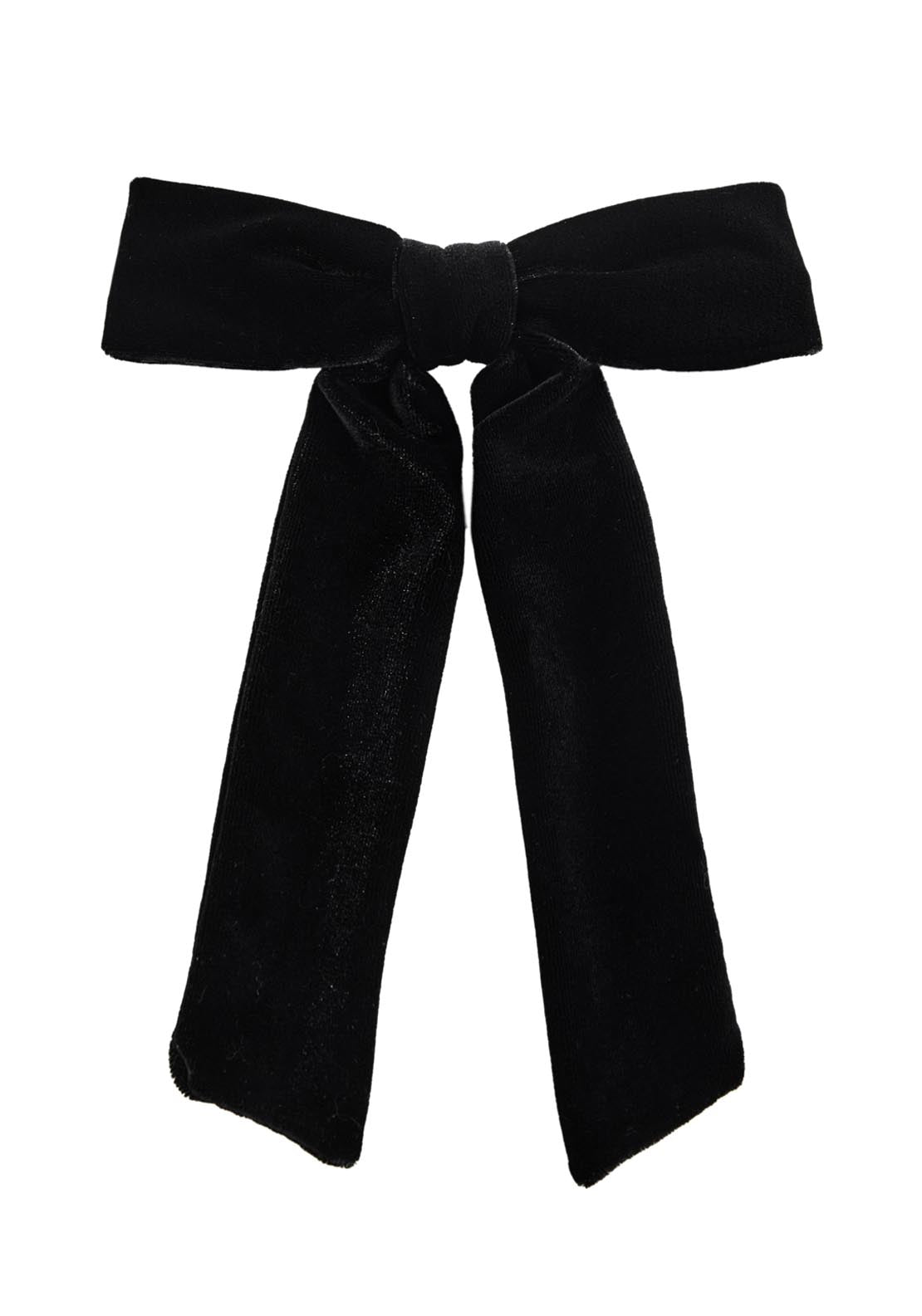 Velvet Bow Hairclip - Black
