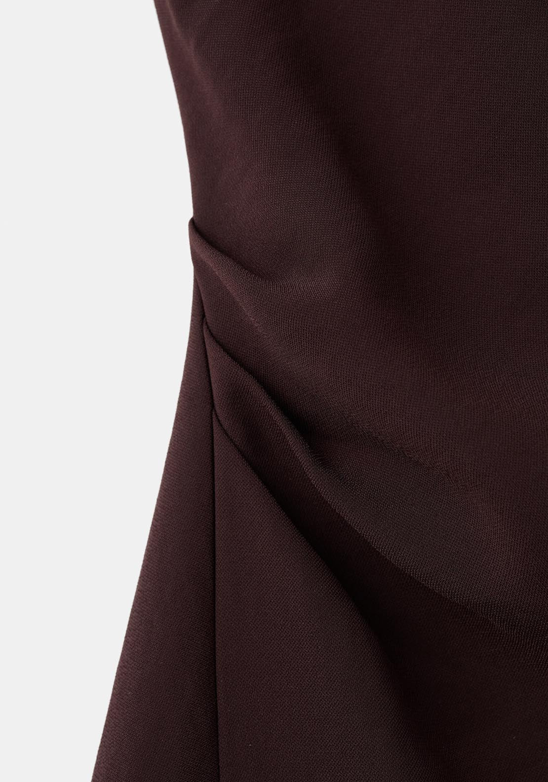 Mango Dress With Asymmetrical Neck And Metallic Detail - Brown 6 Shaws Department Stores