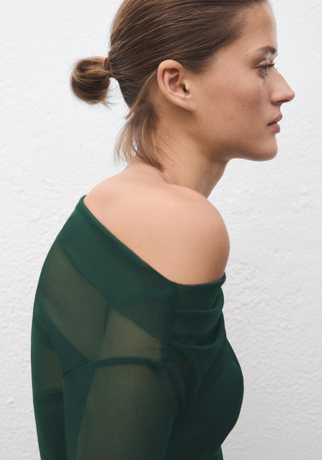 Semi Transparent Asymmetrical Dress - Green