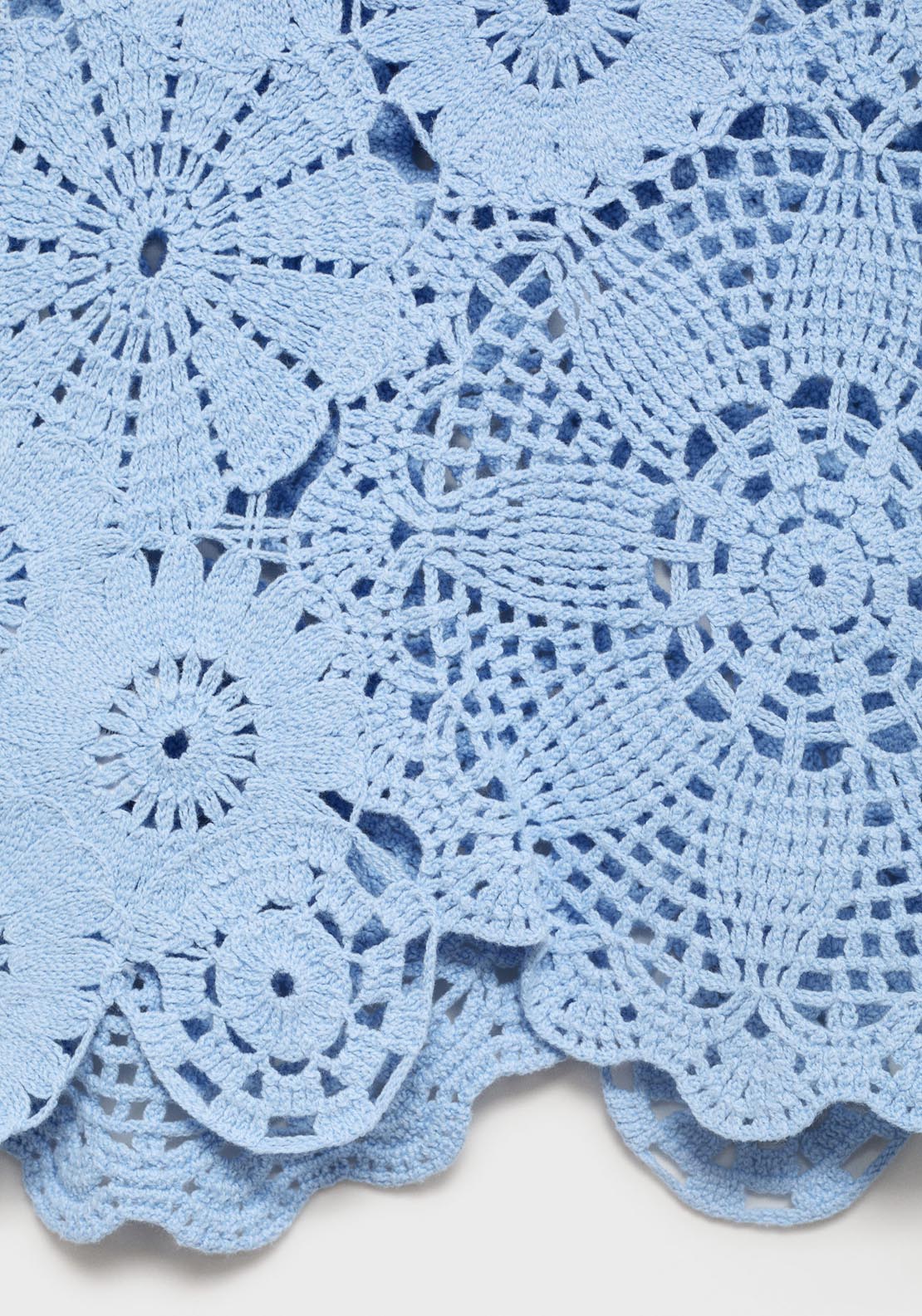 Mango Crochet Top With Flowers - Light/pastel Blue 7 Shaws Department Stores