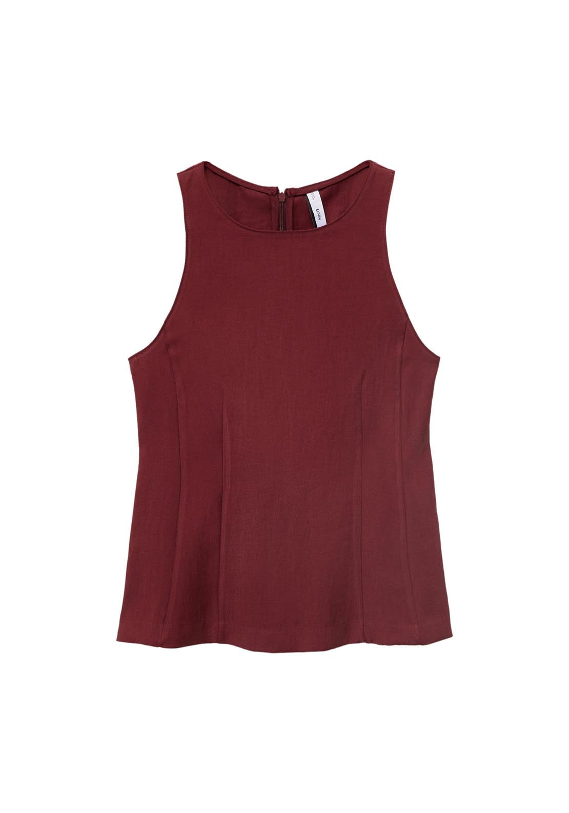 Mango Halter Neck Flared Top - Dark Red 5 Shaws Department Stores