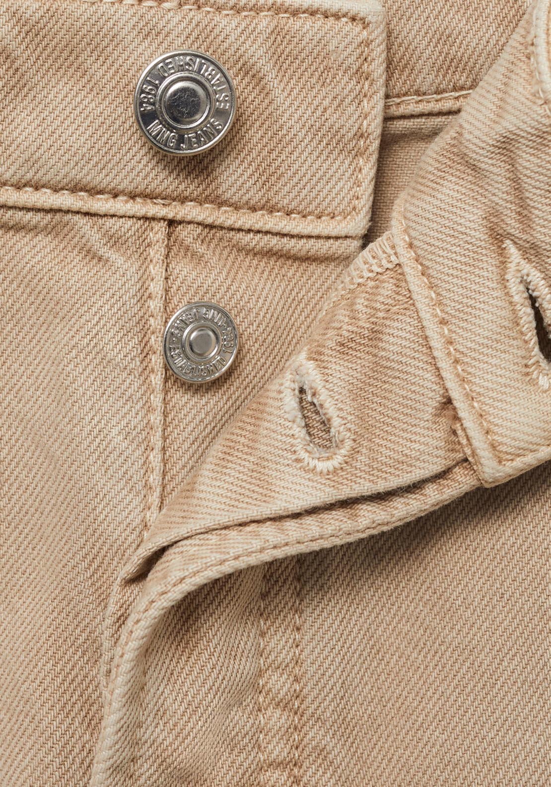 Mango Denim Shorts With Frayed Hem - Light/pastel Brown 6 Shaws Department Stores