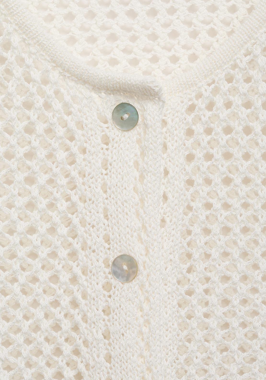 Mango Crochet Cardigan With Buttons - Beige 4 Shaws Department Stores
