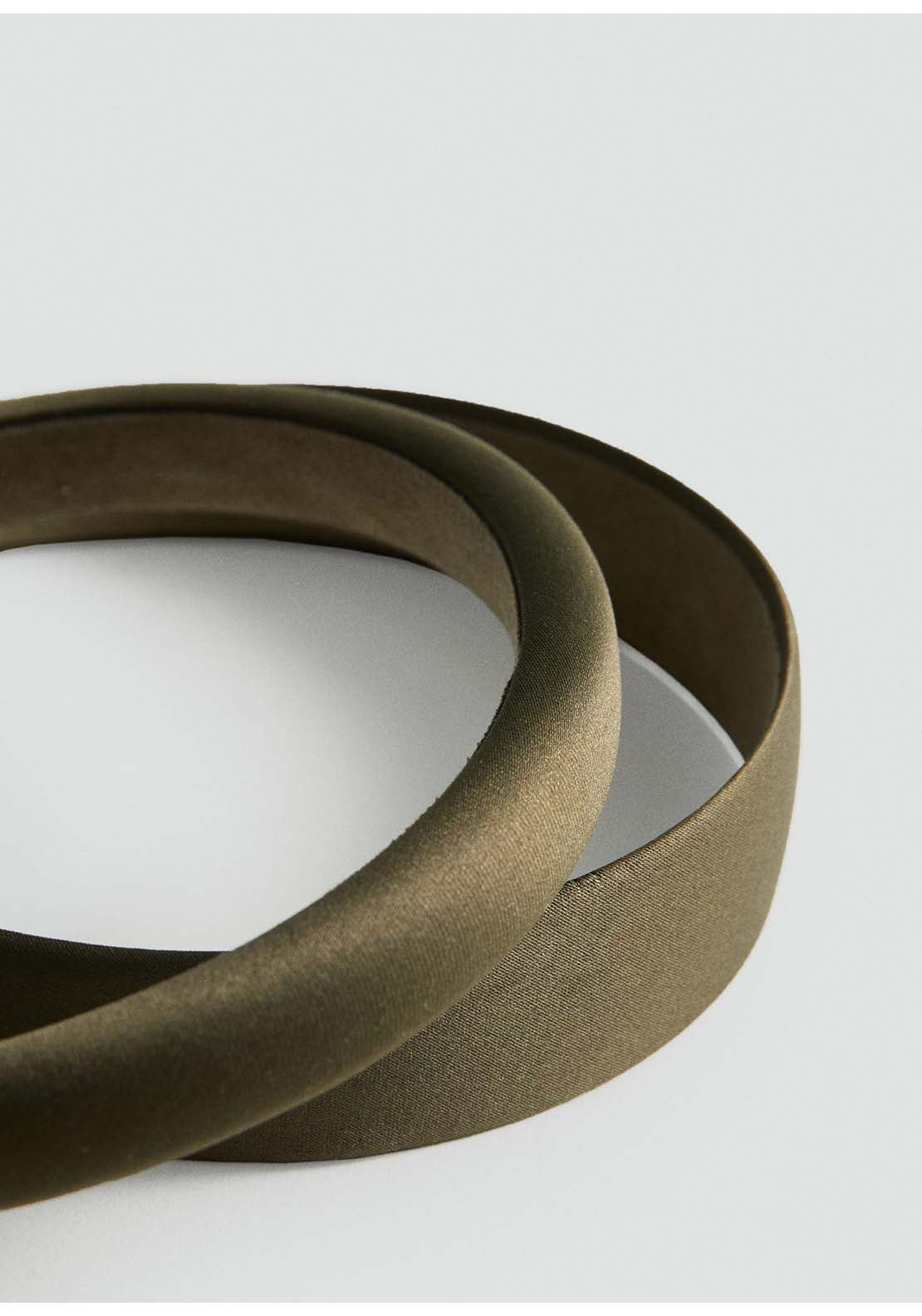 Mango Headband Caroline - Beige / Green 2 Shaws Department Stores