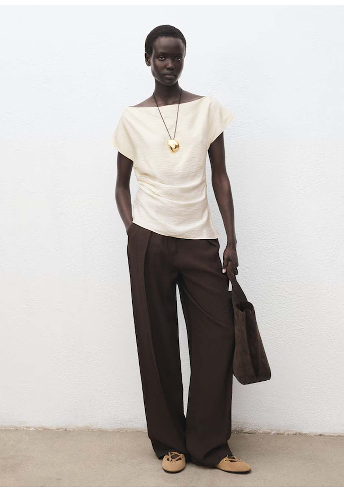 Mango Blouse Manta - White 2 Shaws Department Stores