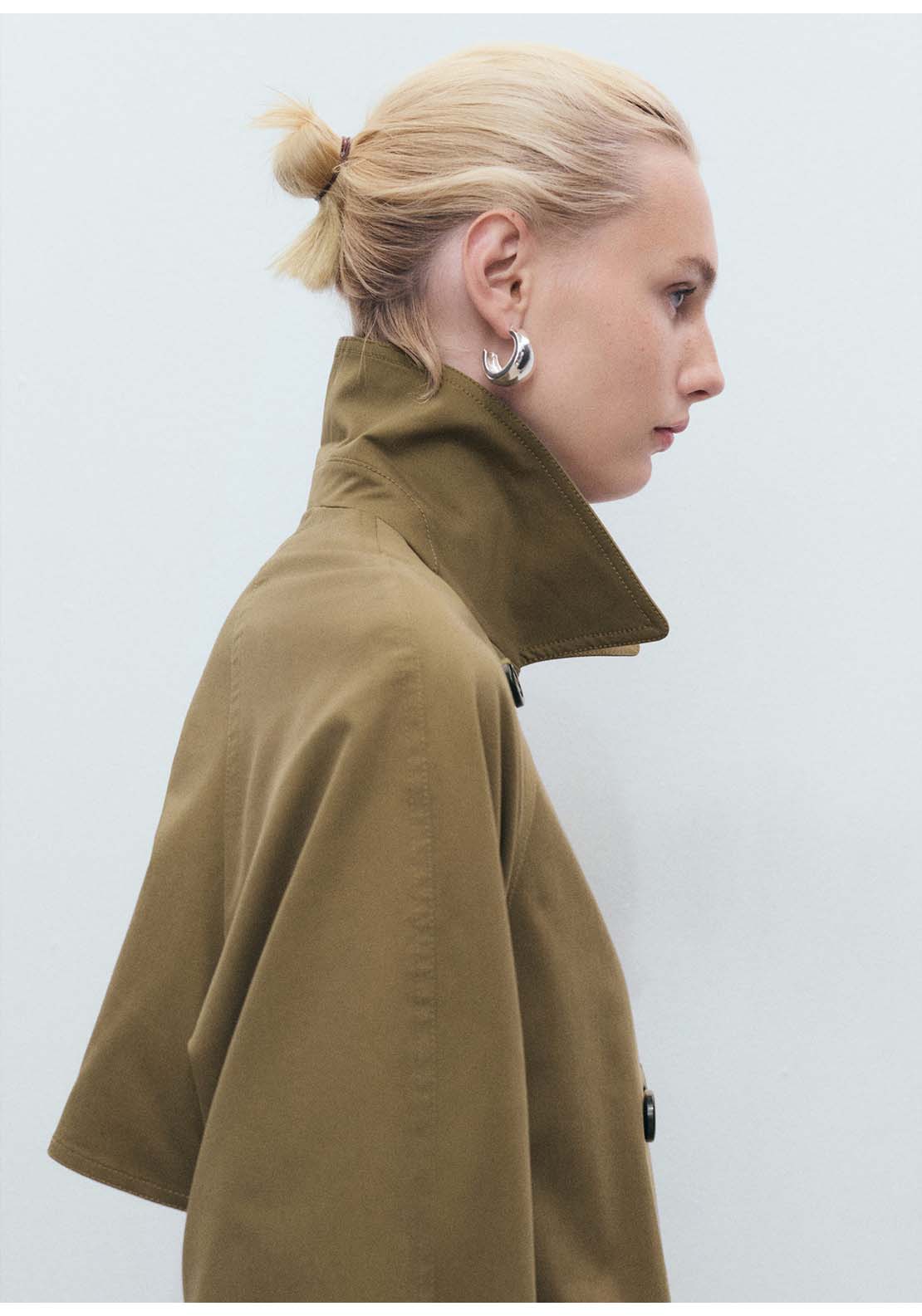 Mango Trenchcoat Angela - Beige / Green 3 Shaws Department Stores