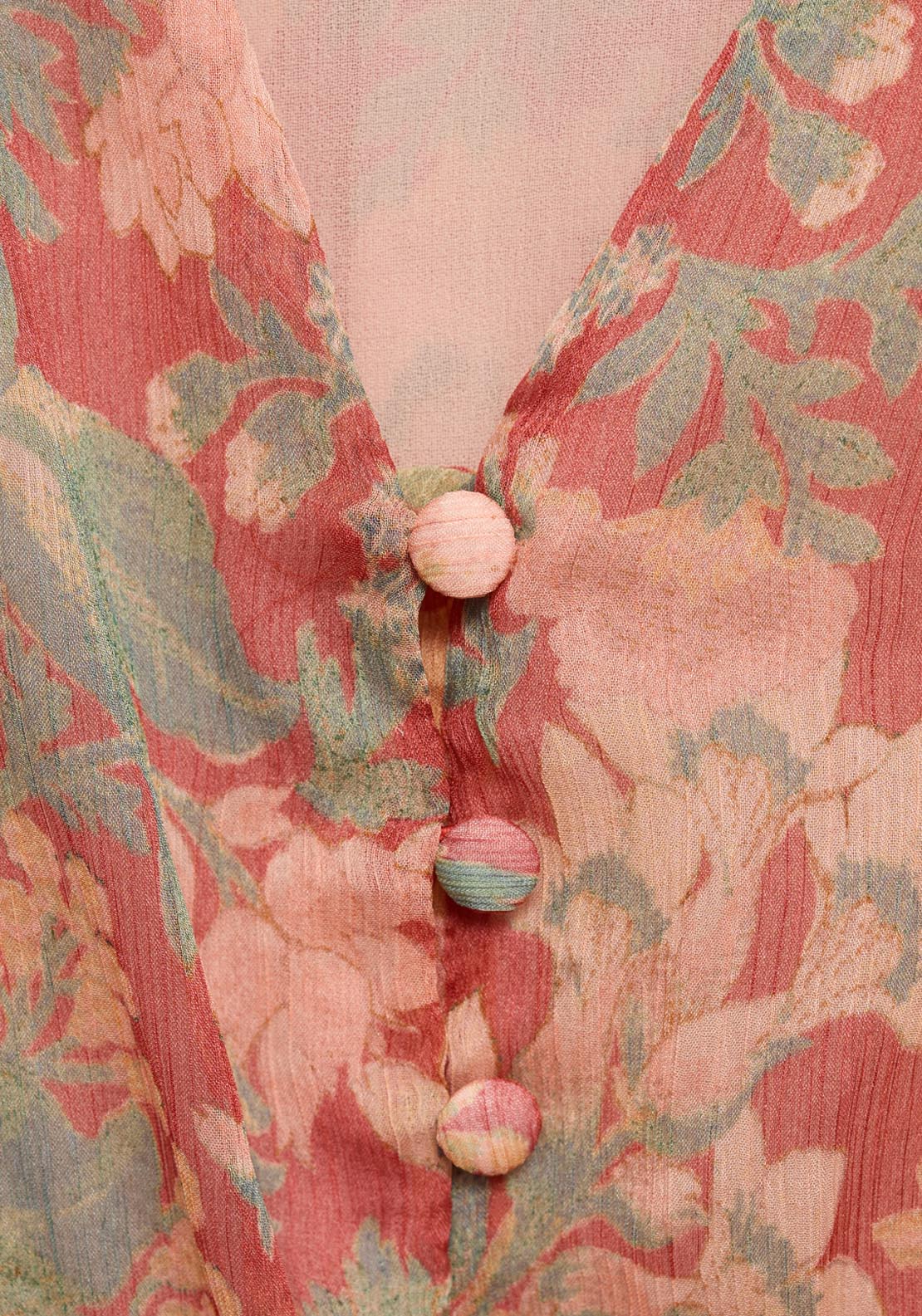 Mango Floral Puff Sleeve Dress - Red 3 Shaws Department Stores