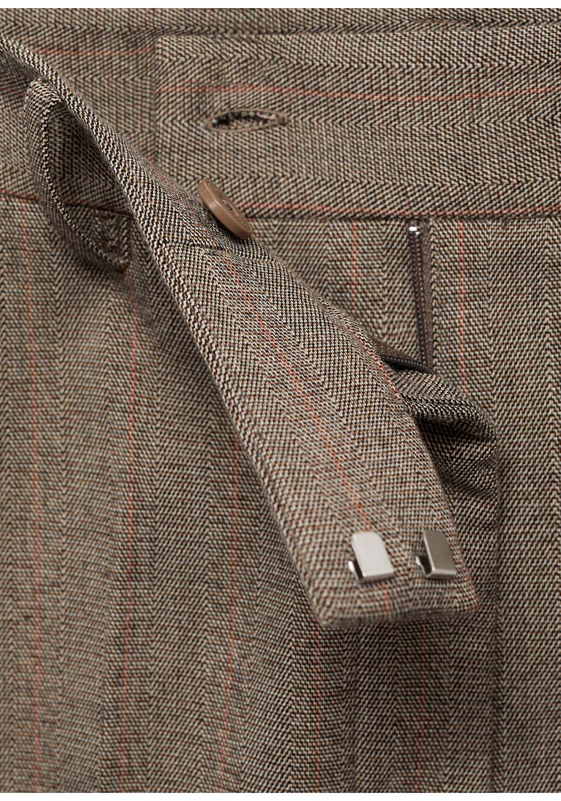 Slim Cropped Pinstripe Trousers - Grey