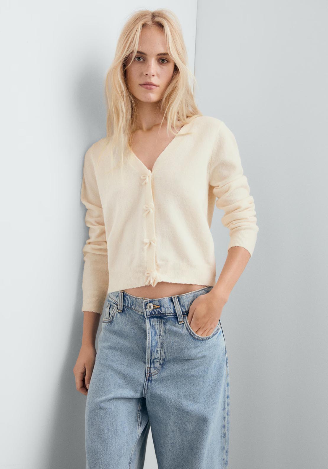 Mango Lady Cardigan - Beige 1 Shaws Department Stores
