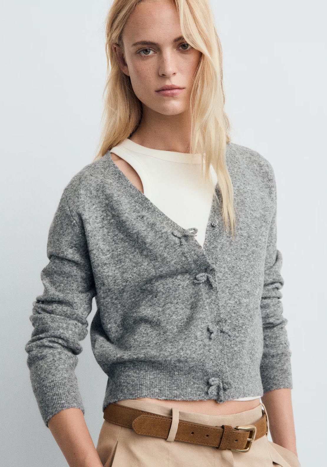 Mango Lady Cardigan - Grey 1 Shaws Department Stores