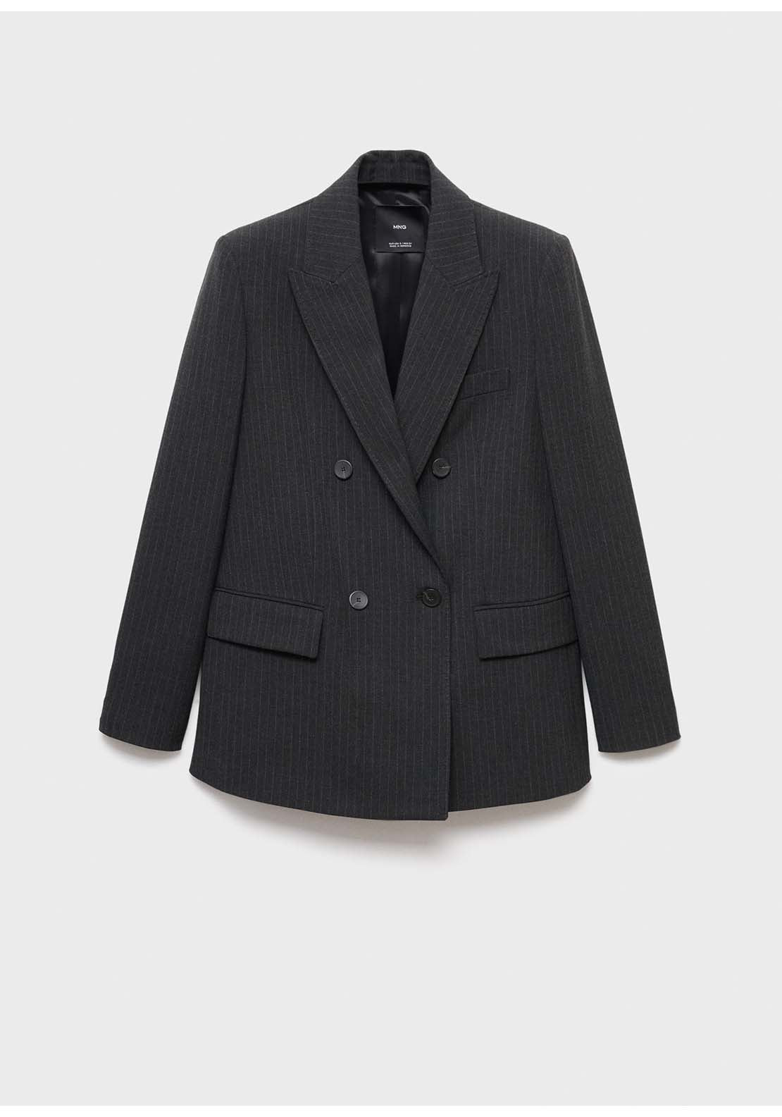 Pinstripe Suit Jacket - Grey