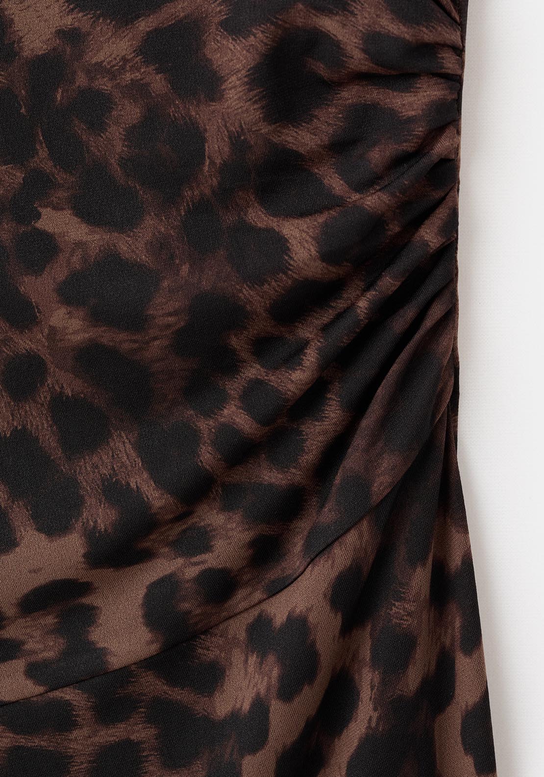 Mango Leopard Print Fitted Dress - Brown 6 Shaws Department Stores