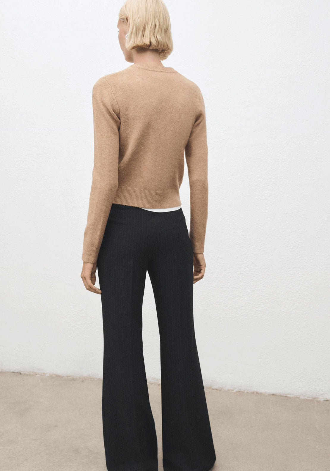 Knitted Button Cardigan - Brown