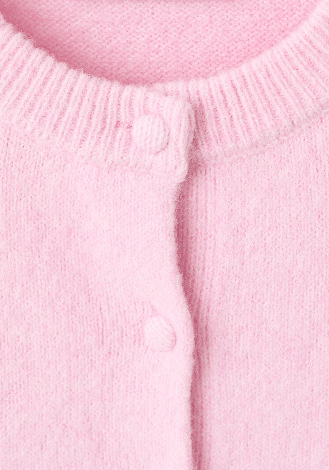Knitted Button Cardigan - Pink