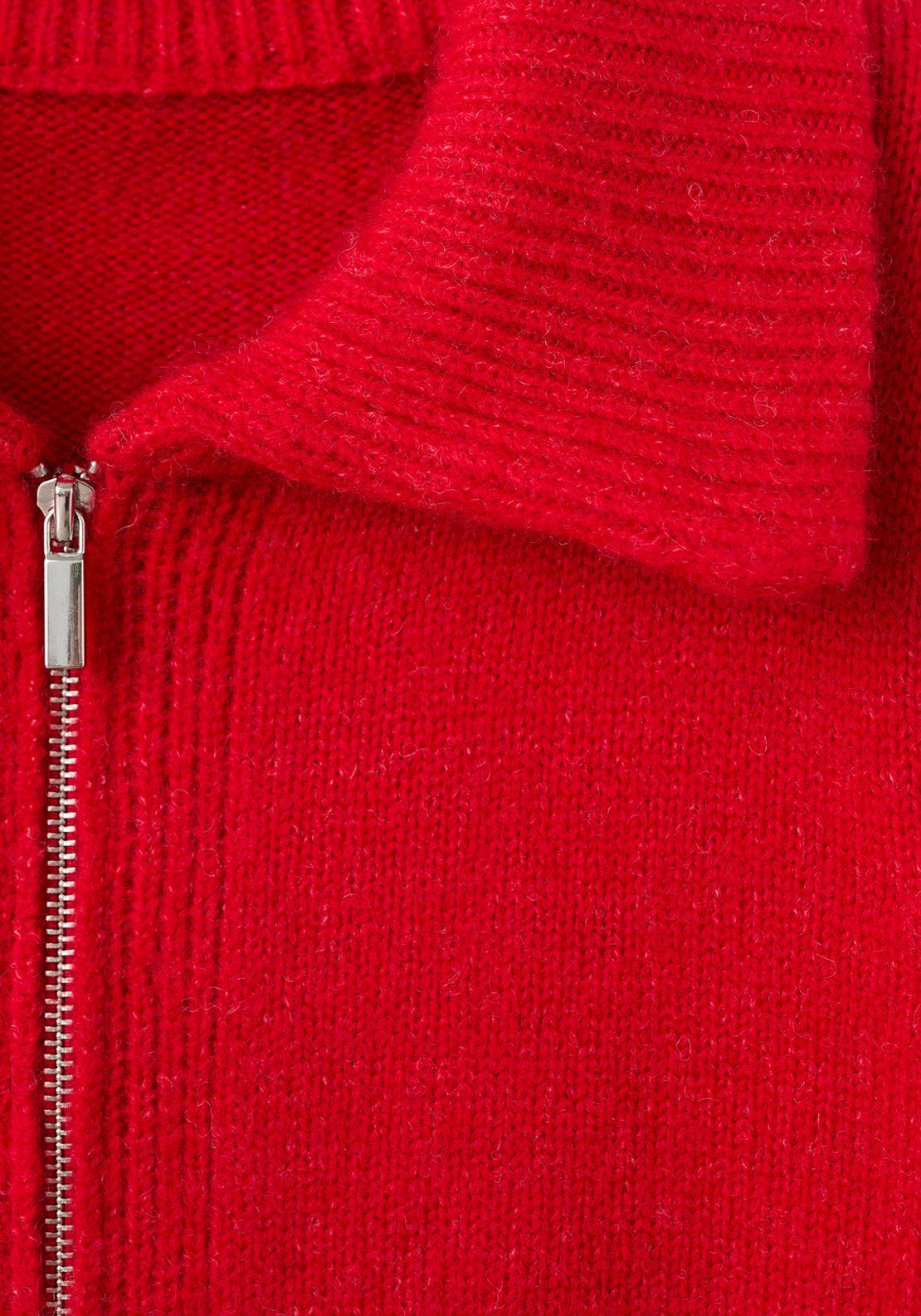 Zip Cardigan - Red