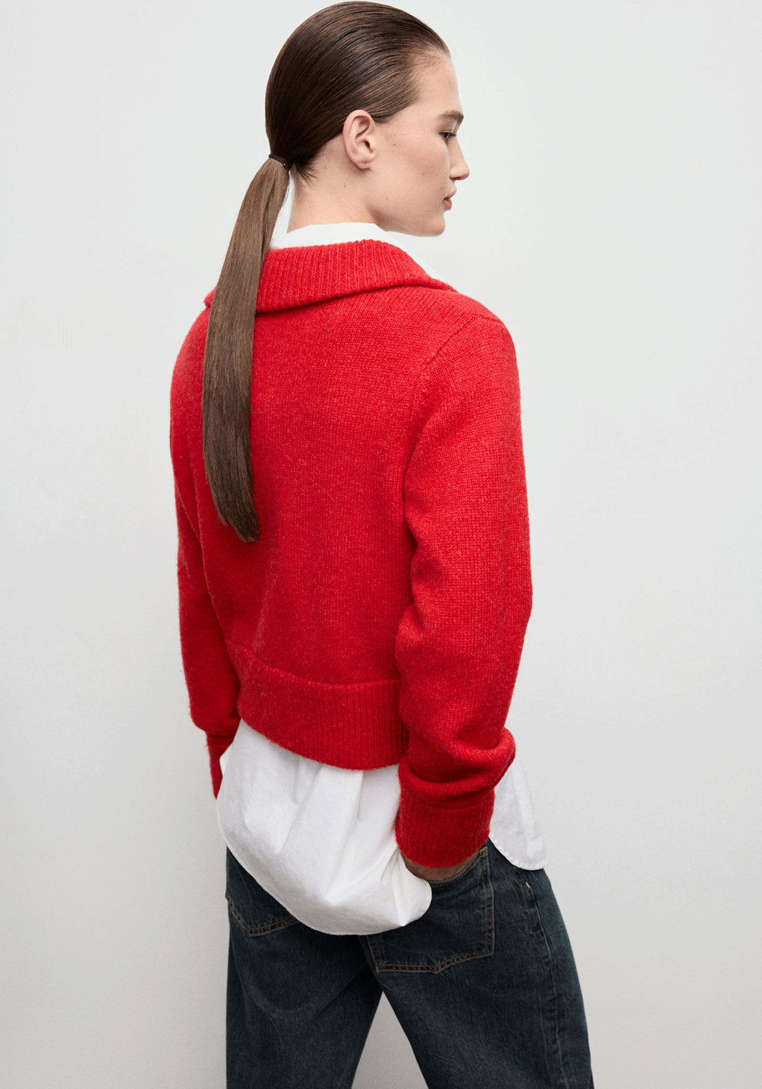 Zip Cardigan - Red