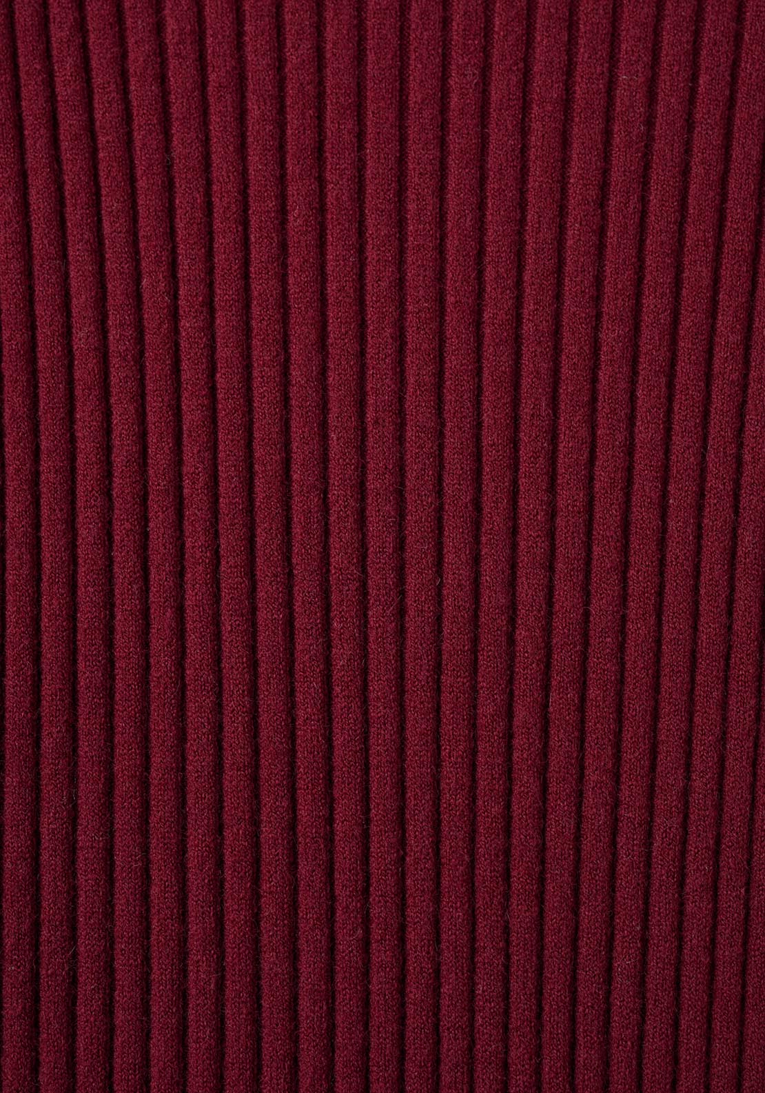 Perkins Neck Ribbed Dress - Burgundy