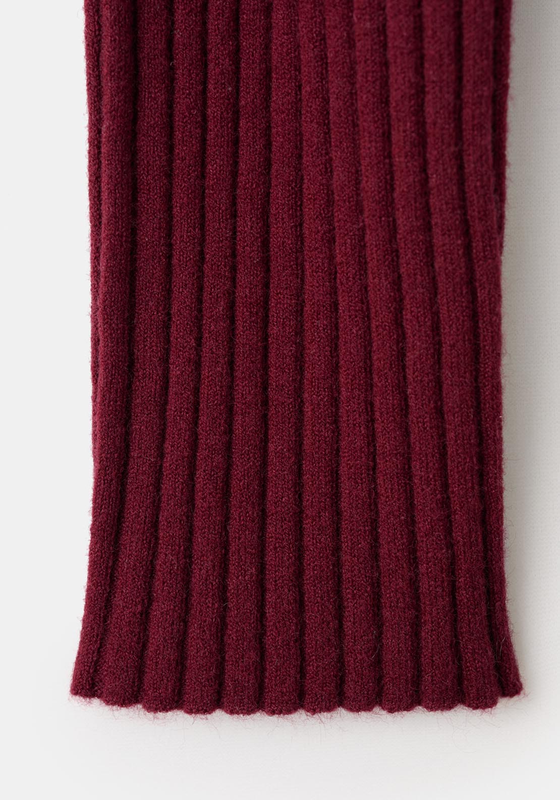 Perkins Neck Ribbed Dress - Burgundy