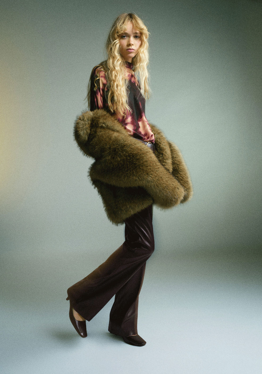 Tie Dye Design Blouse - Burgundy