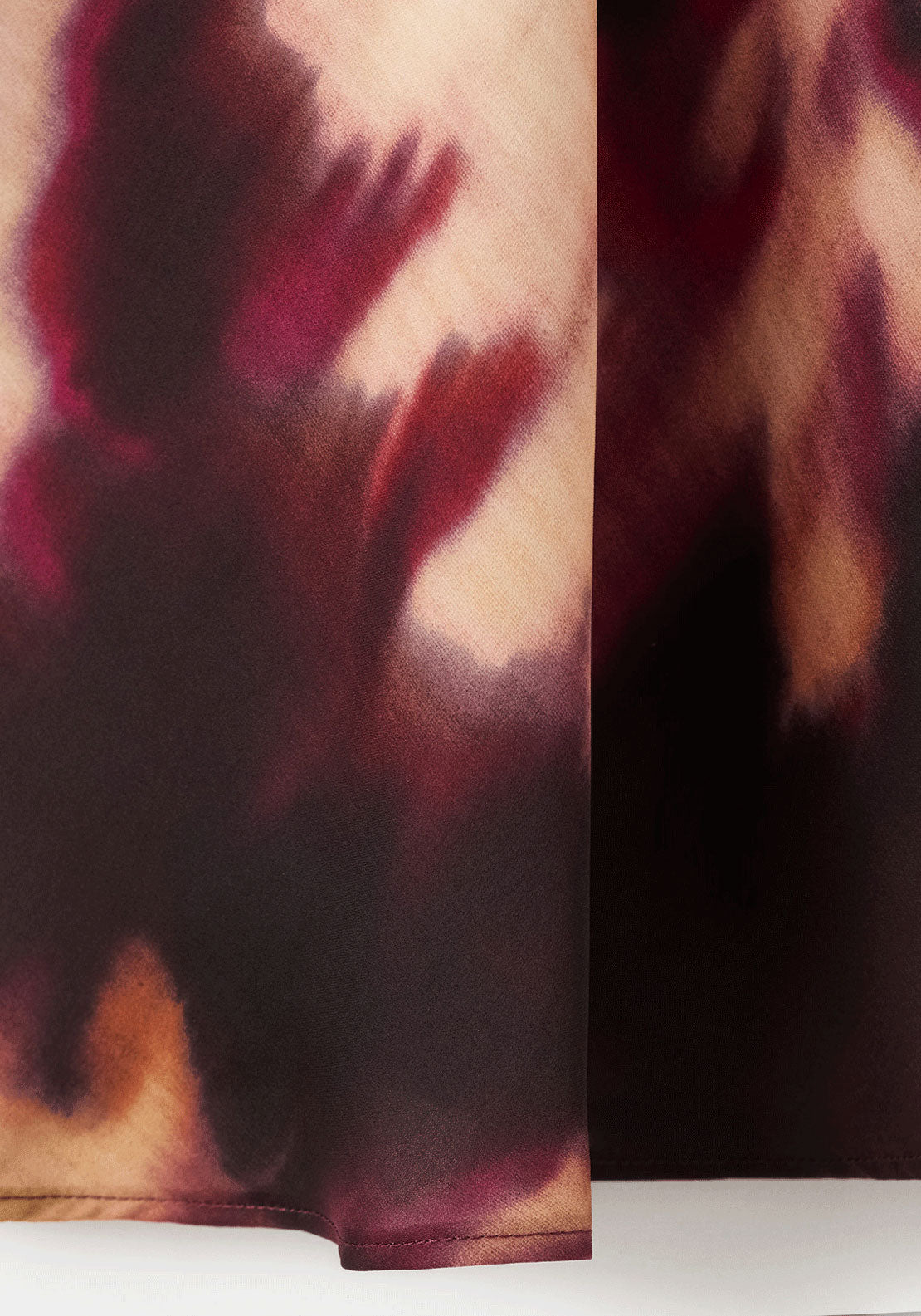 Tie Dye Design Blouse - Burgundy