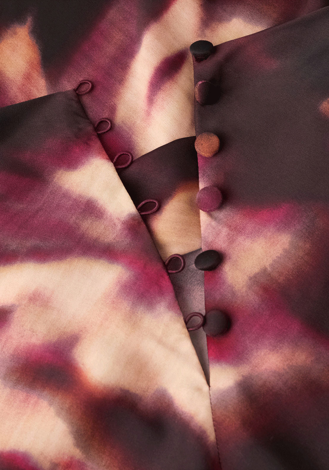 Tie Dye Design Blouse - Burgundy