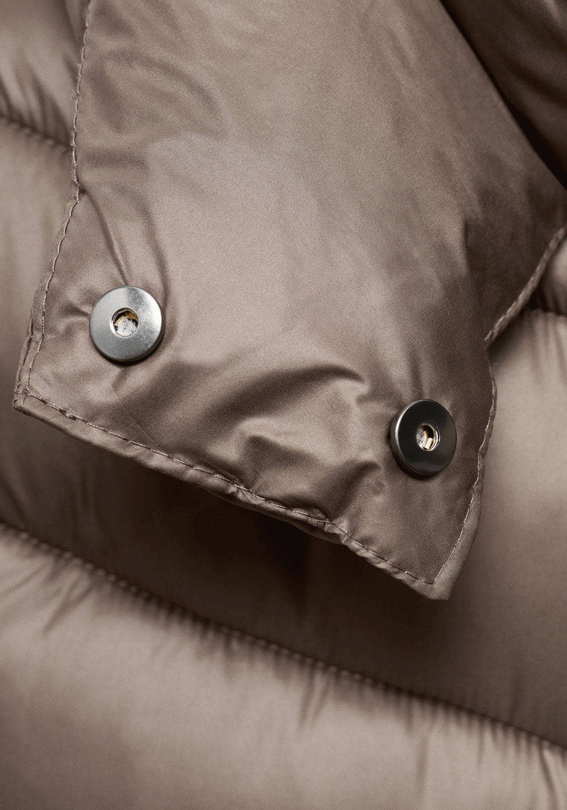 Hood Puffer Coat - Brown