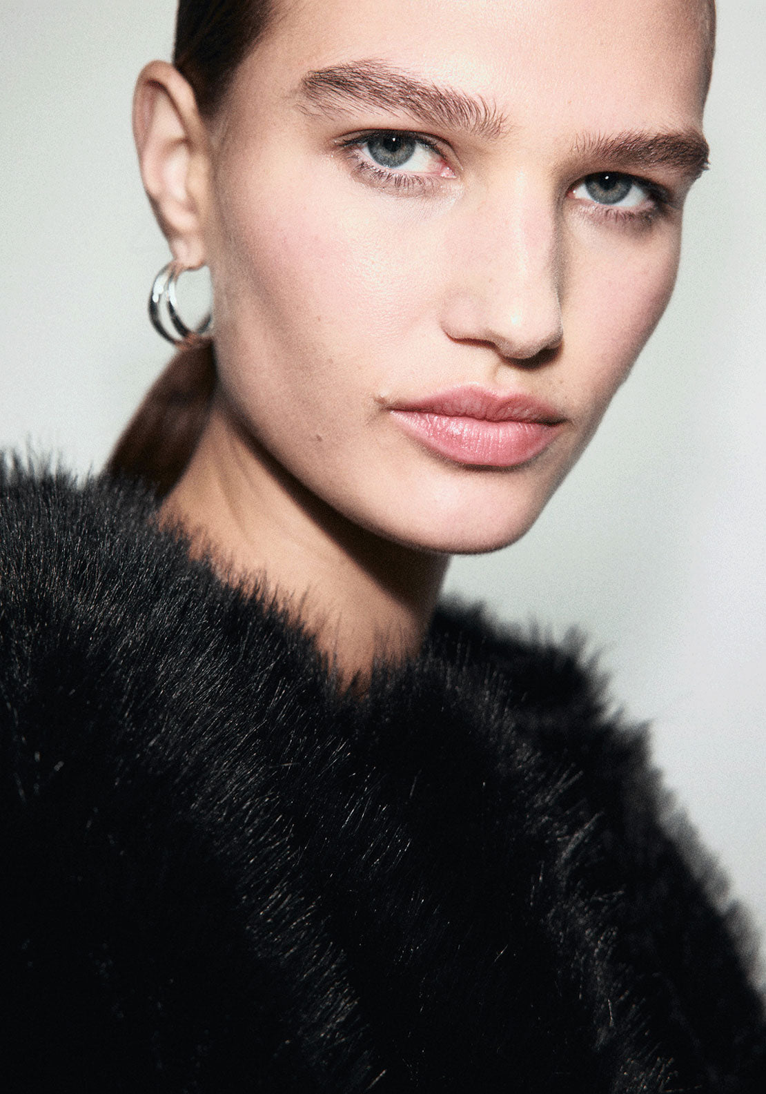 Faux Fur Jacket - Black