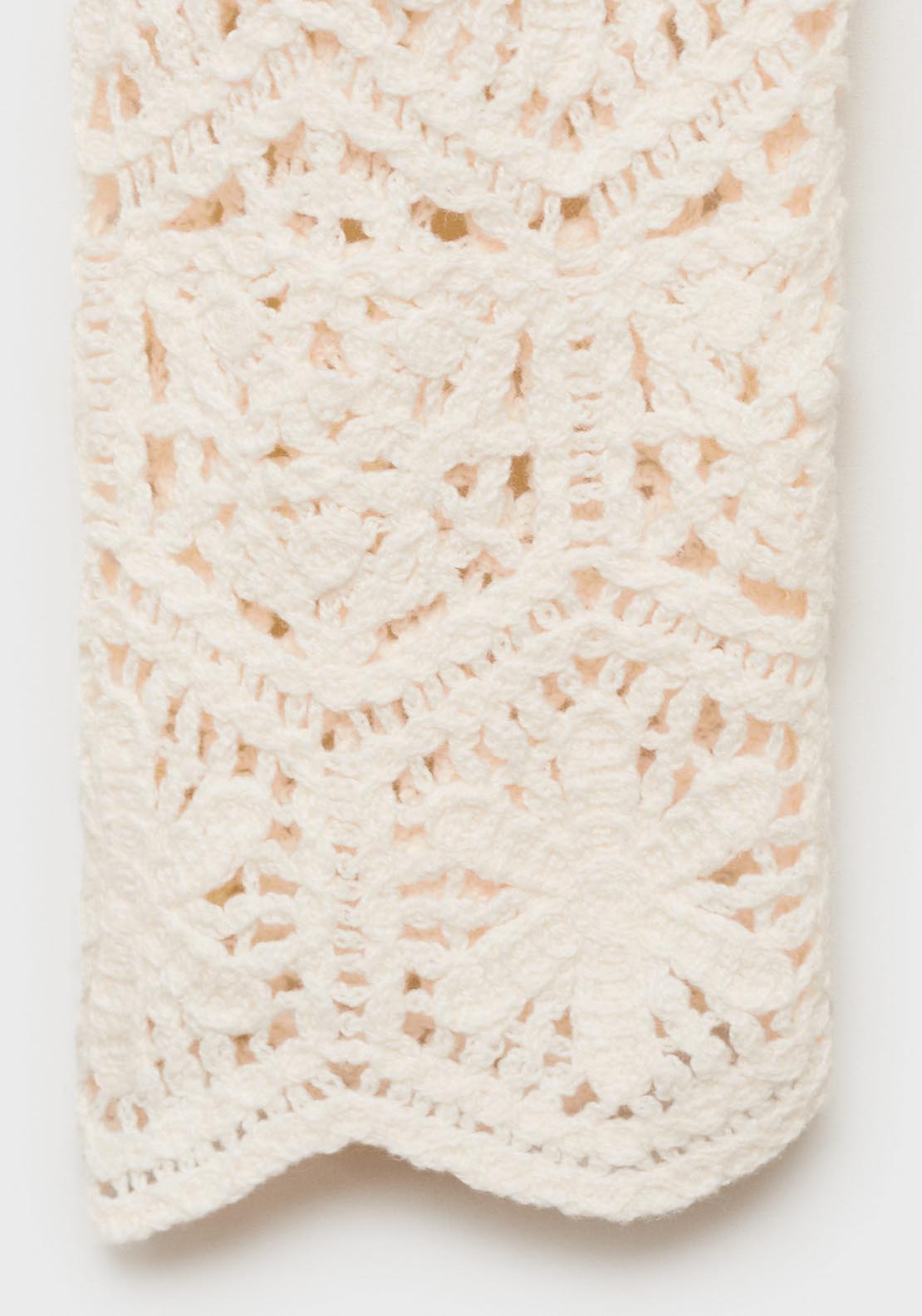 Mango Crochet Knitted Cardigan - Light Beige 7 Shaws Department Stores