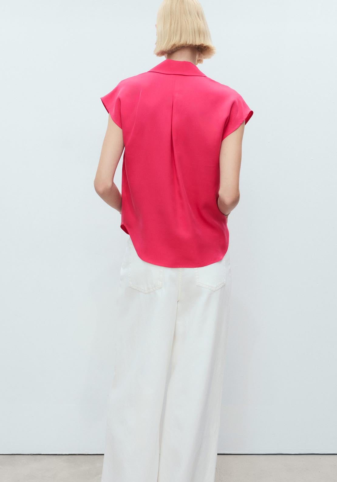 Mango Lyocell Sleeveless Shirt - Medium Red 2 Shaws Department Stores