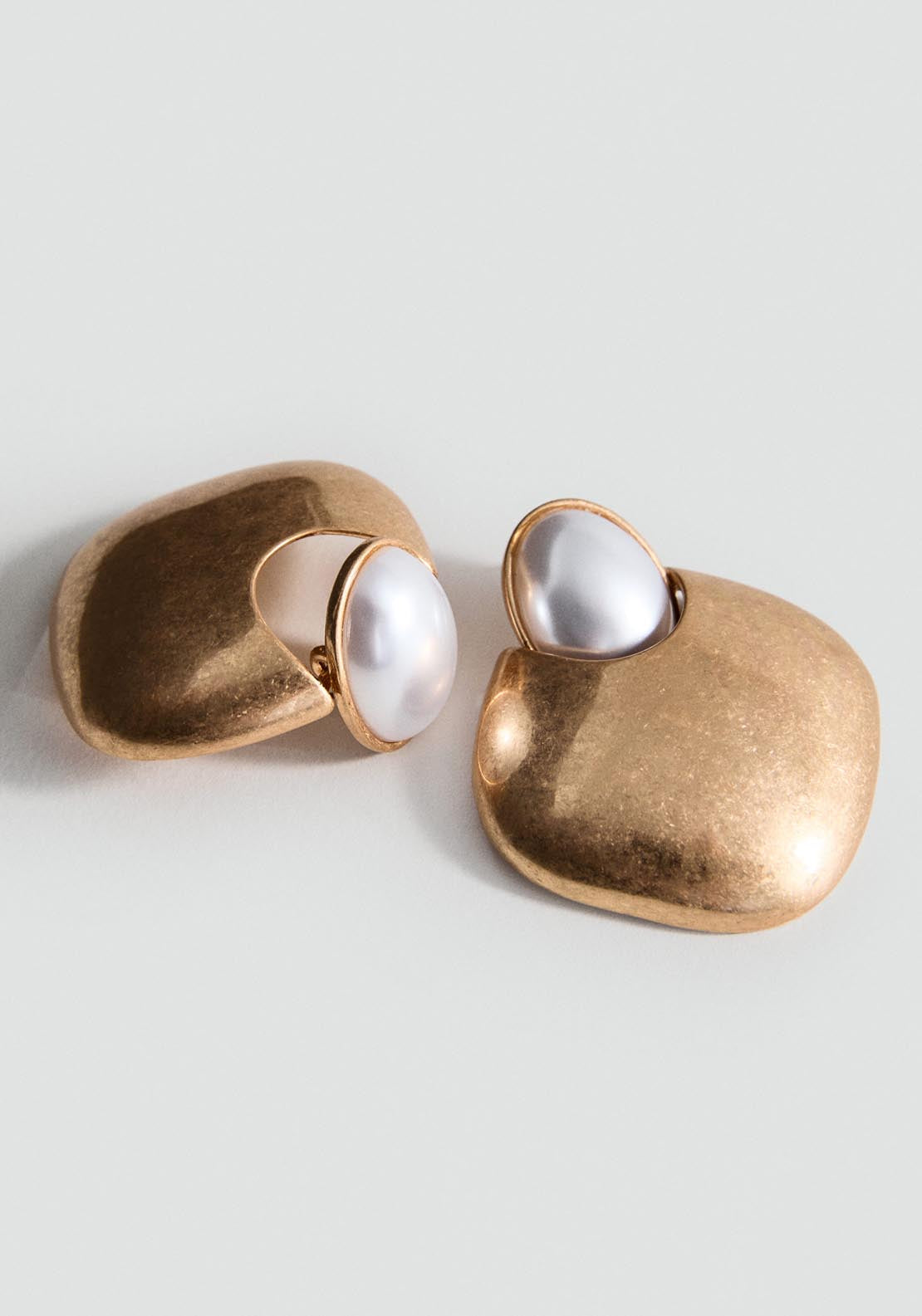 Mango Combined Pearl Earrings - Gold 2 Shaws Department Stores