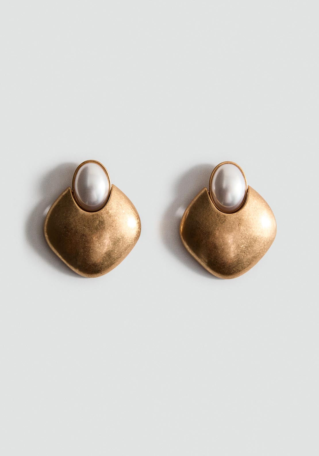 Mango Combined Pearl Earrings - Gold 1 Shaws Department Stores