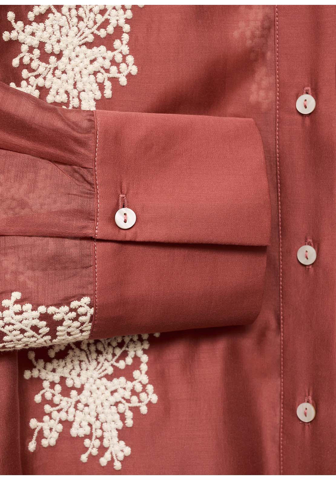 Embroidered Lyocell Shirt - Orange