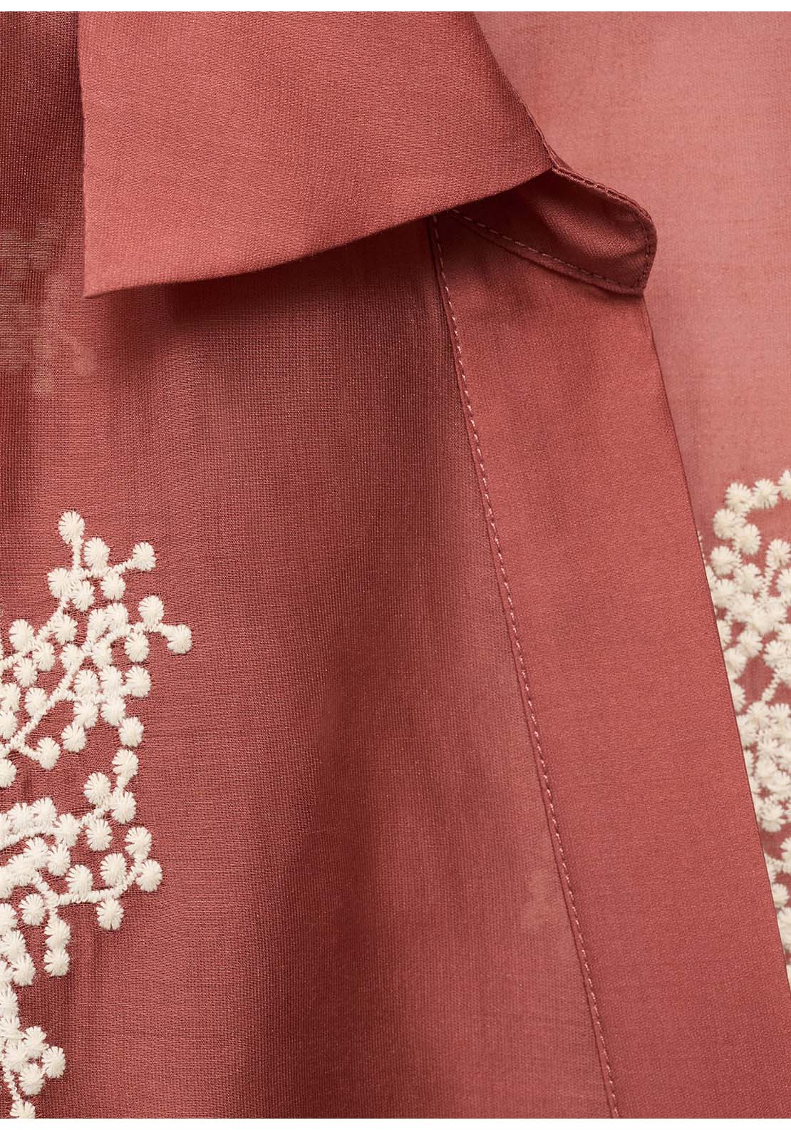 Embroidered Lyocell Shirt - Orange
