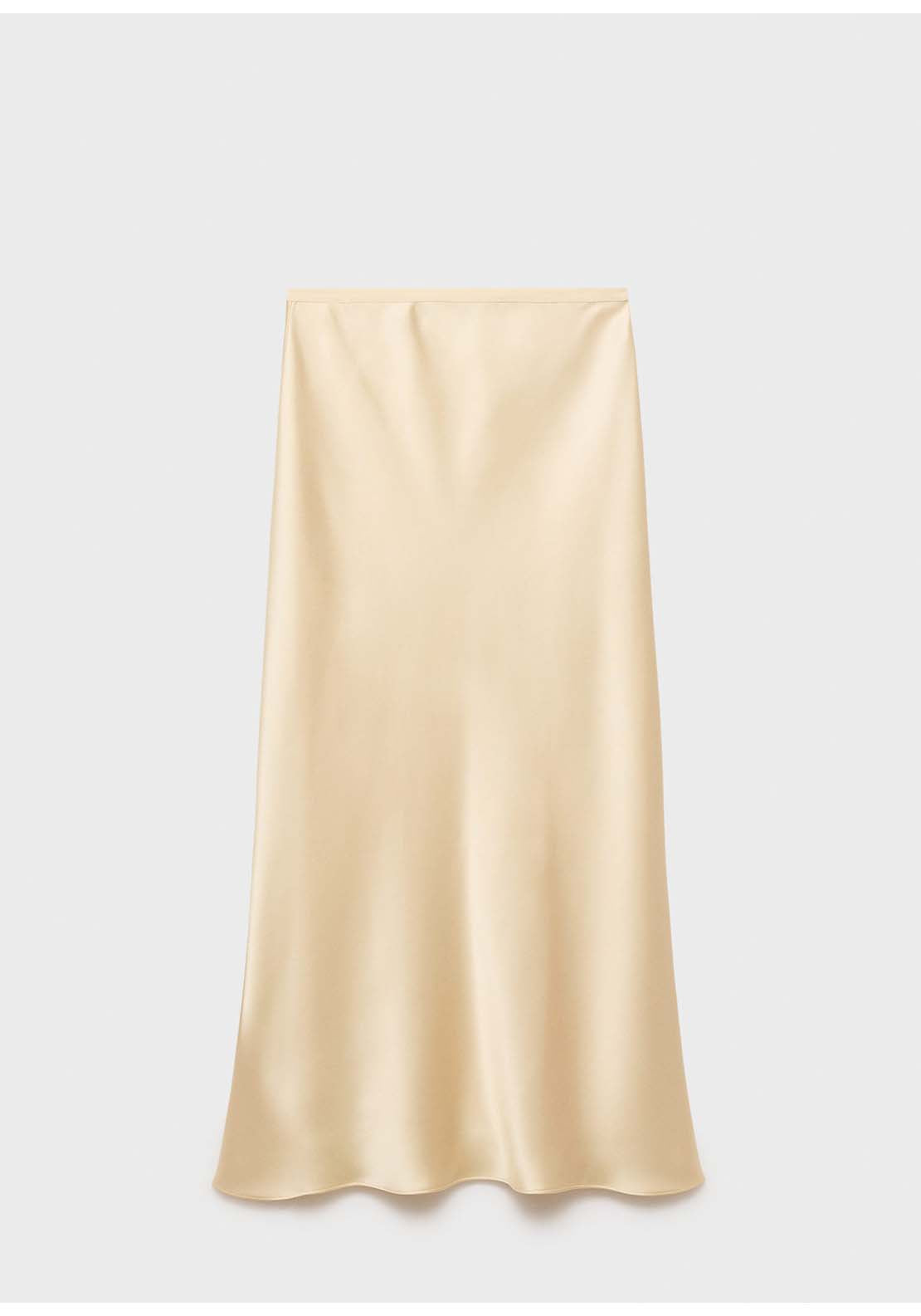 Midi Satin Skirt - Yellow