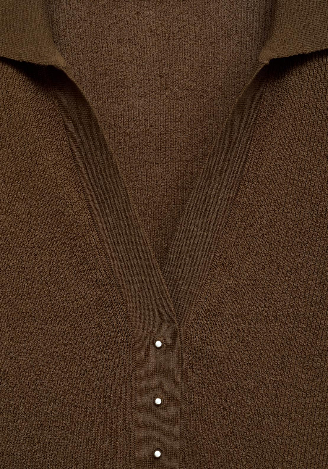 Mango Ribbed Polo Neck Sweater - Brown 4 Shaws Department Stores
