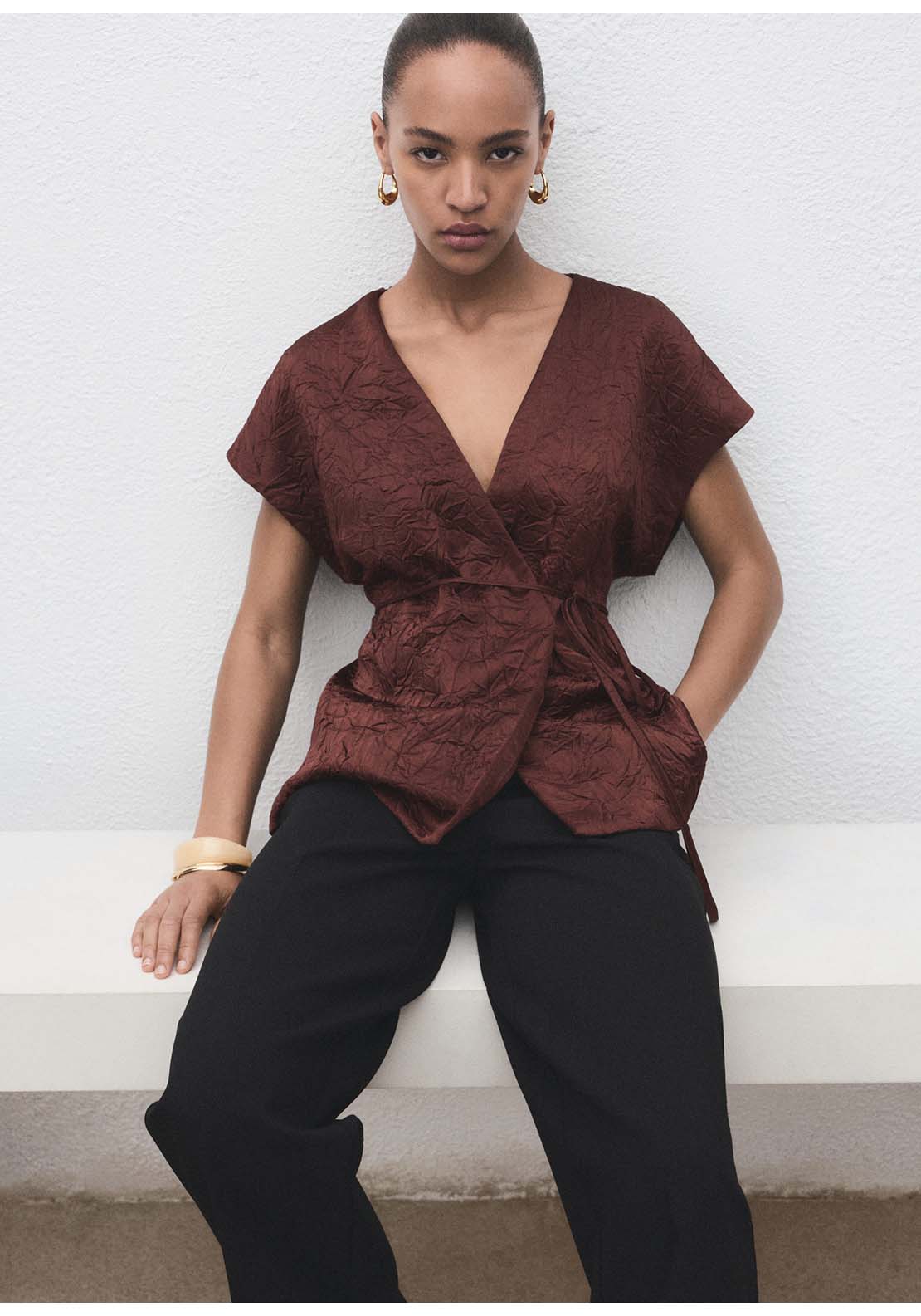 Mango Vest Flor - Brown 5 Shaws Department Stores