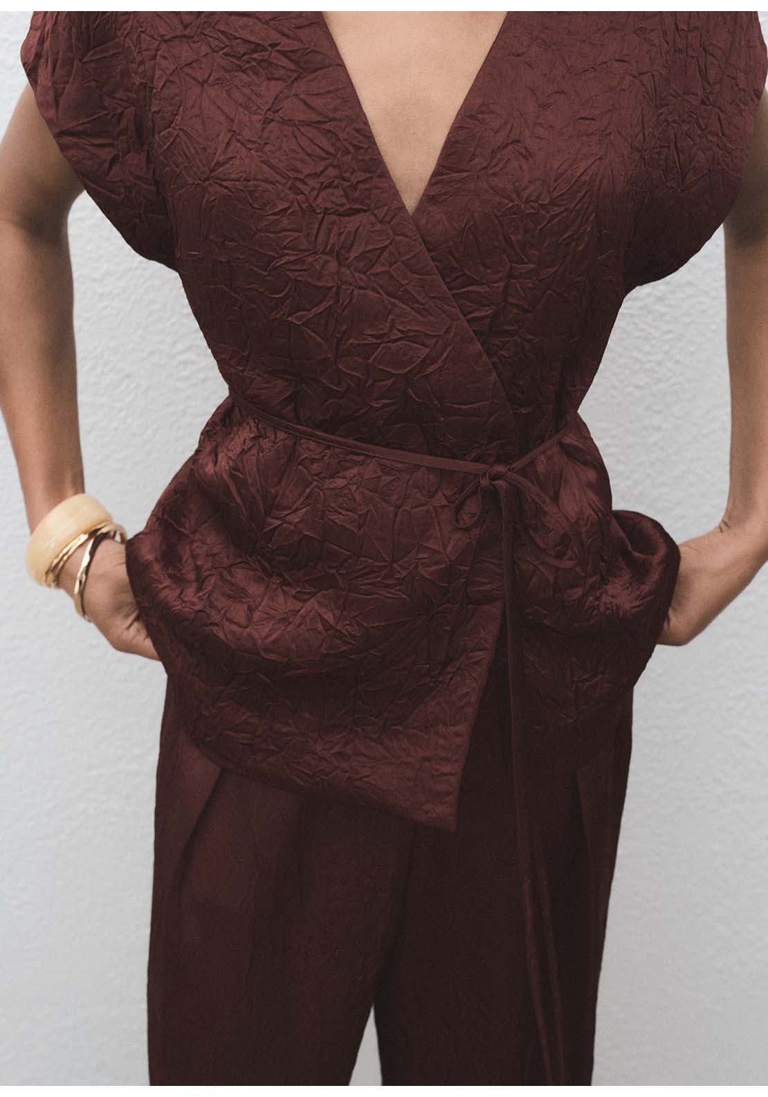 Mango Vest Flor - Brown 4 Shaws Department Stores