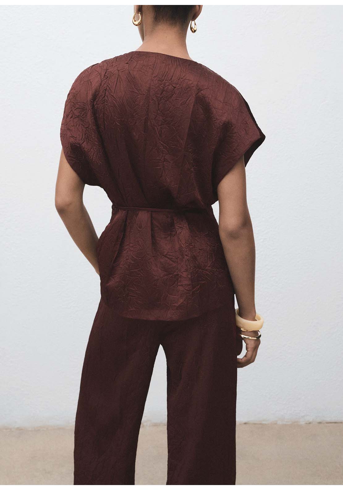 Mango Vest Flor - Brown 2 Shaws Department Stores